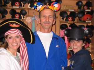 Trying on Hats at WDW