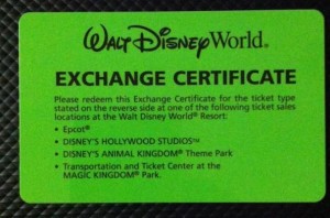 Exchange Certificate for Disney Annual Pass