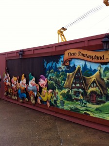 Seven Dwarfs on Fantasyland Construction Wall