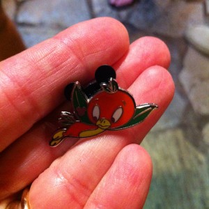 Flying Orange Bird Pin