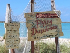 Sign for the Flying Dutchman on Castaway Cay