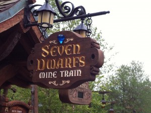 Sign for Seven Dwarfs Mine Train
