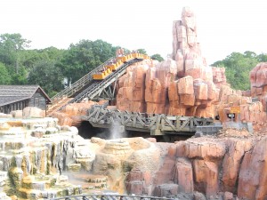 Exterior track for Big Thunder Mountain Railroad