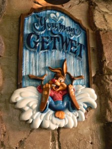 Splash Mountain "You May Get Wet" sign