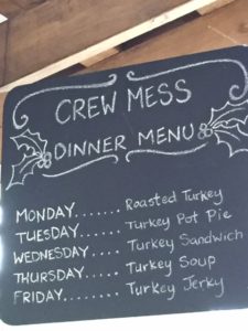 Jingle Cruise Crew Mess Dinner Menu